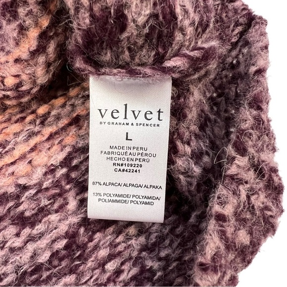 Velvet Graham & Spencer Lara Alpaca Wool Blend Button Front Cardigan in Multi L - Picture 9 of 14